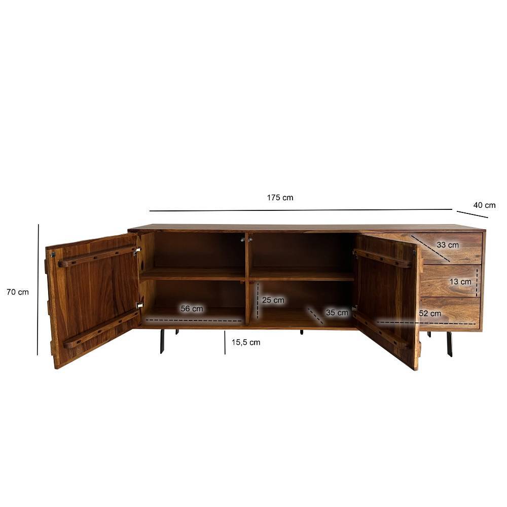 Design-Sideboard aus Sheesham Massivholz - Fancya