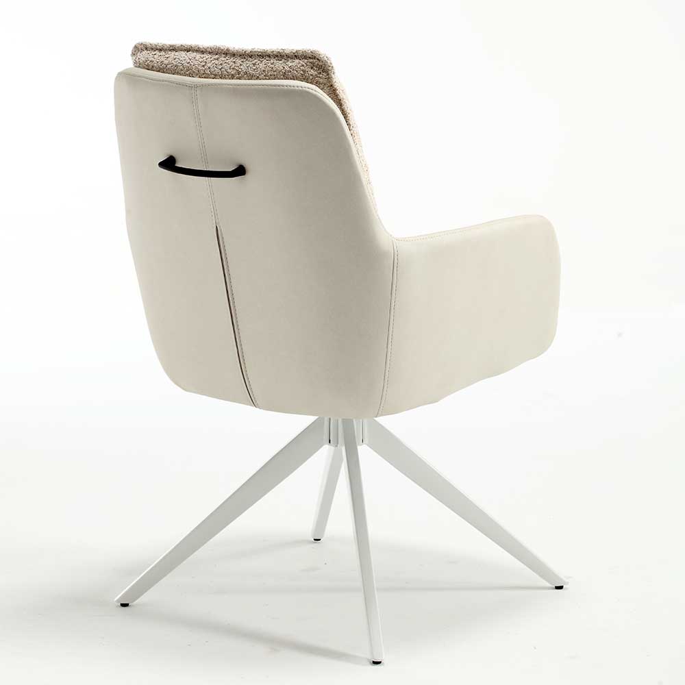 Design Tischsessel in Creme und Weiß - Foxxy (2er Set)