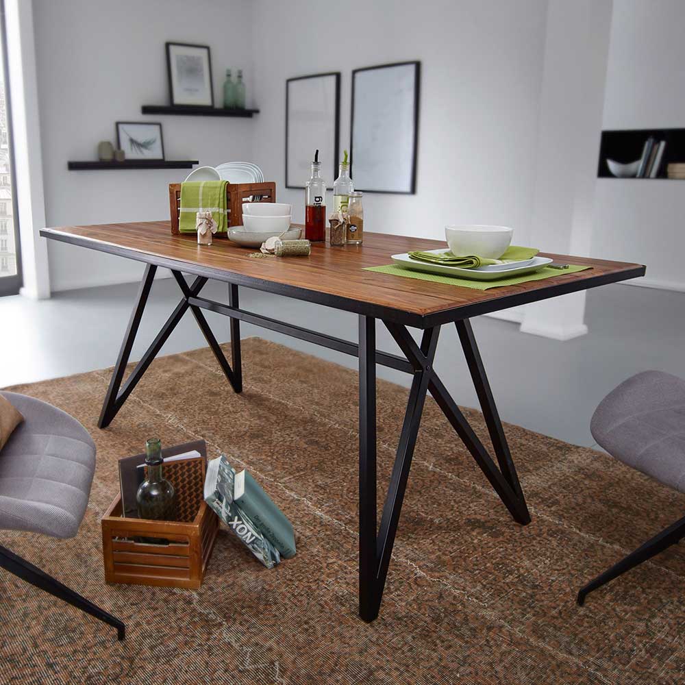Sheesham Esszimmer Tisch mit Designgestell - Civetta