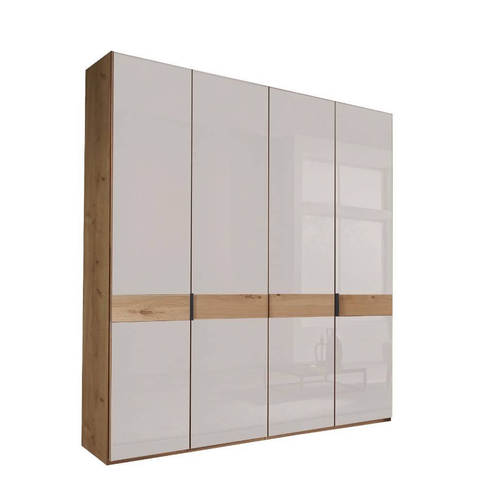 4-türiger Kleiderschrank mt weißer Glasfront - Crucav