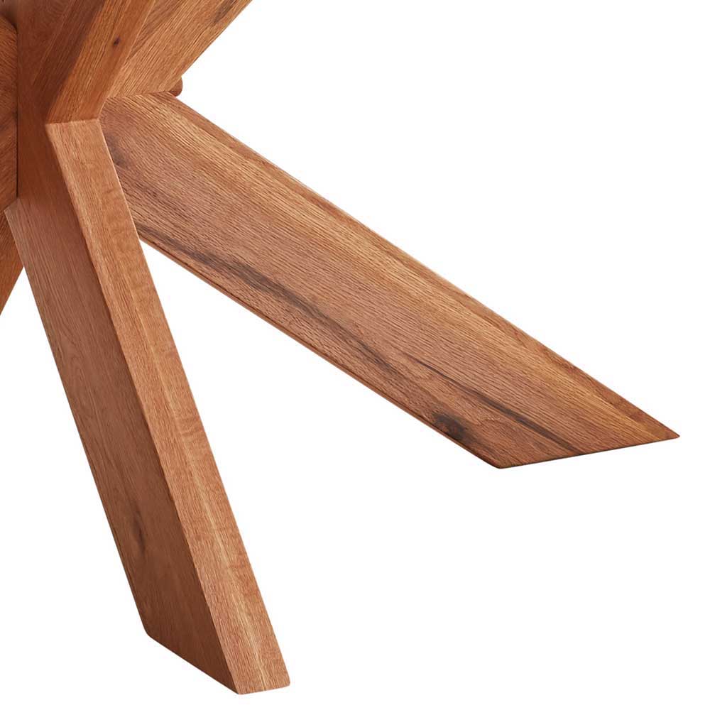 Holztisch mit Schweizer Kante aus Zerreiche - Malka
