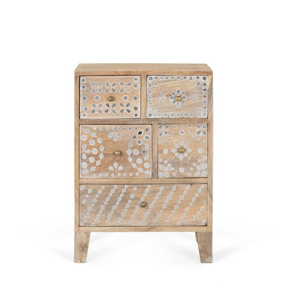 Kompakte Kommode mit weißen Motiven - Flyrelia
