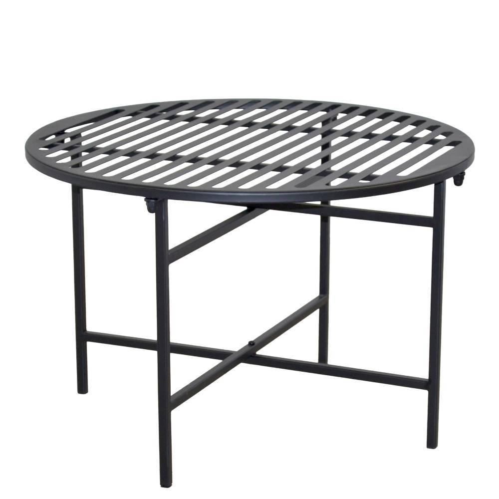 Runder Loungetisch aus Metall in Schwarz - Evensa