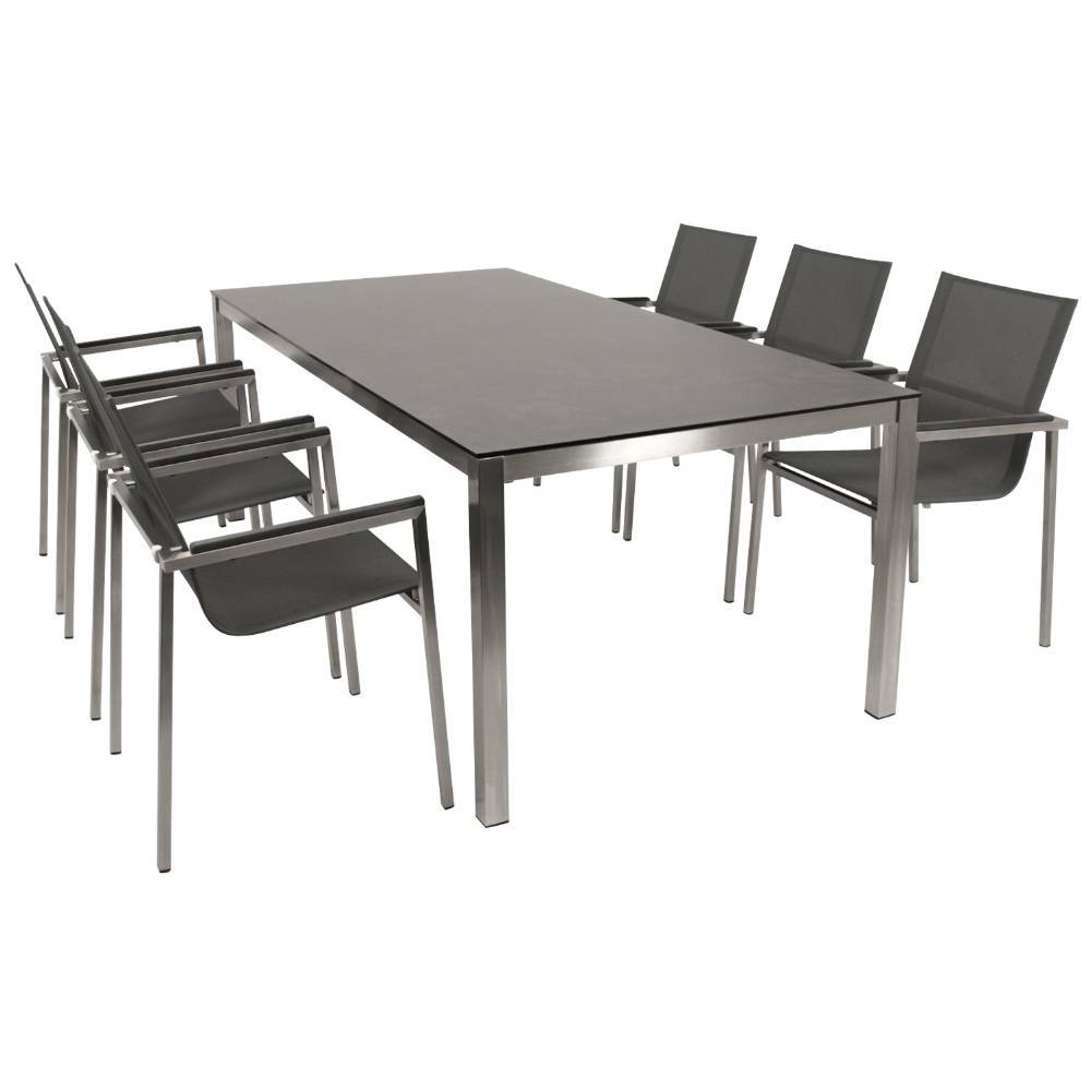 Gartentisch und Armlehnenstühle Set - Dunyo (siebenteilig)