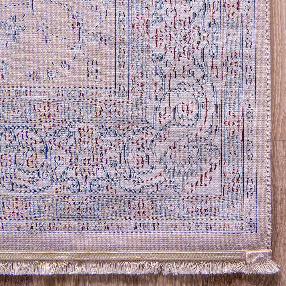 Orientalischer Teppich in Hellbraun und Blau - Xestevan