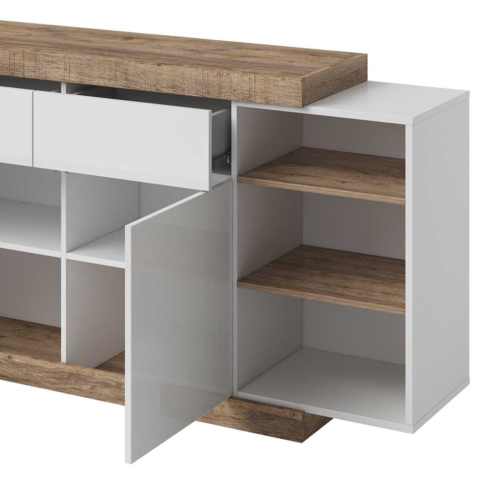 200x86x40 Hochglanz Anrichte in Weiß - Milvara