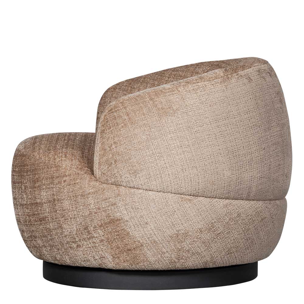 Chenille Drehsessel in Beige - Anvica