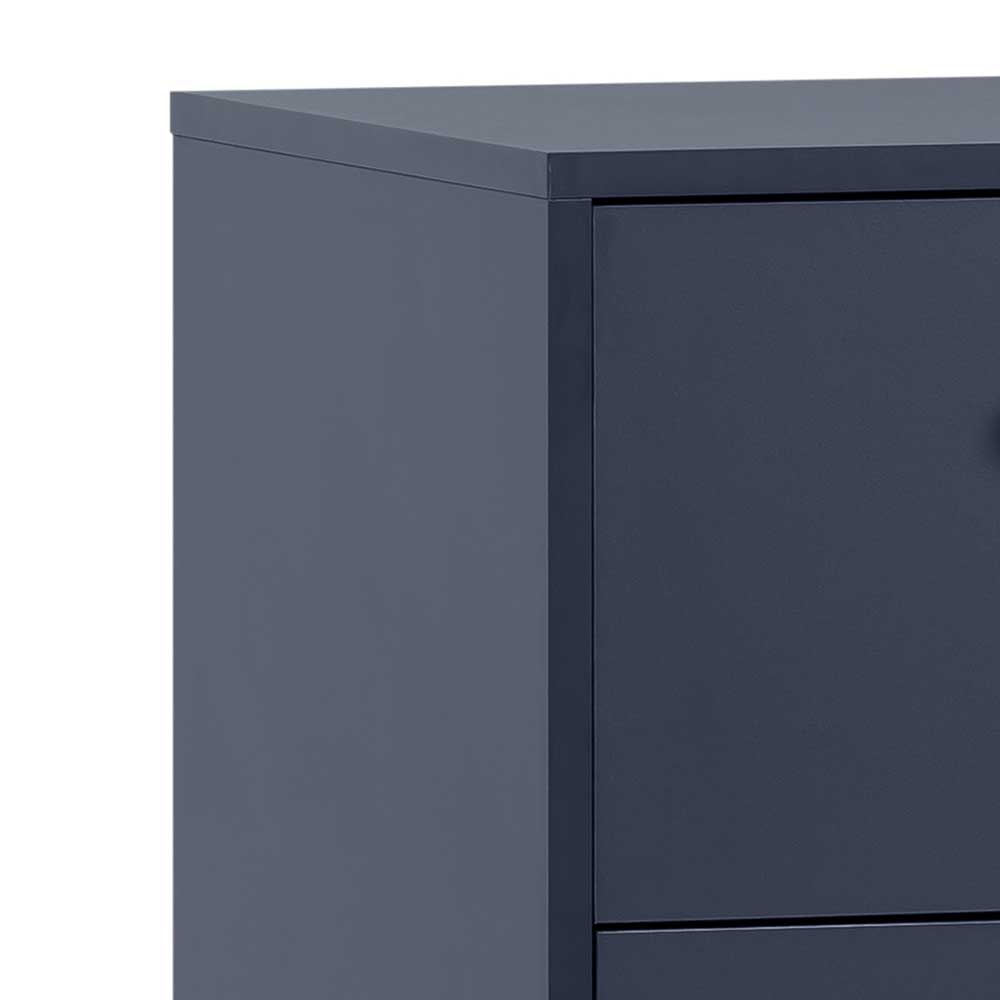Hohe Kommode in Dunkelblau mit Gold - Inbano