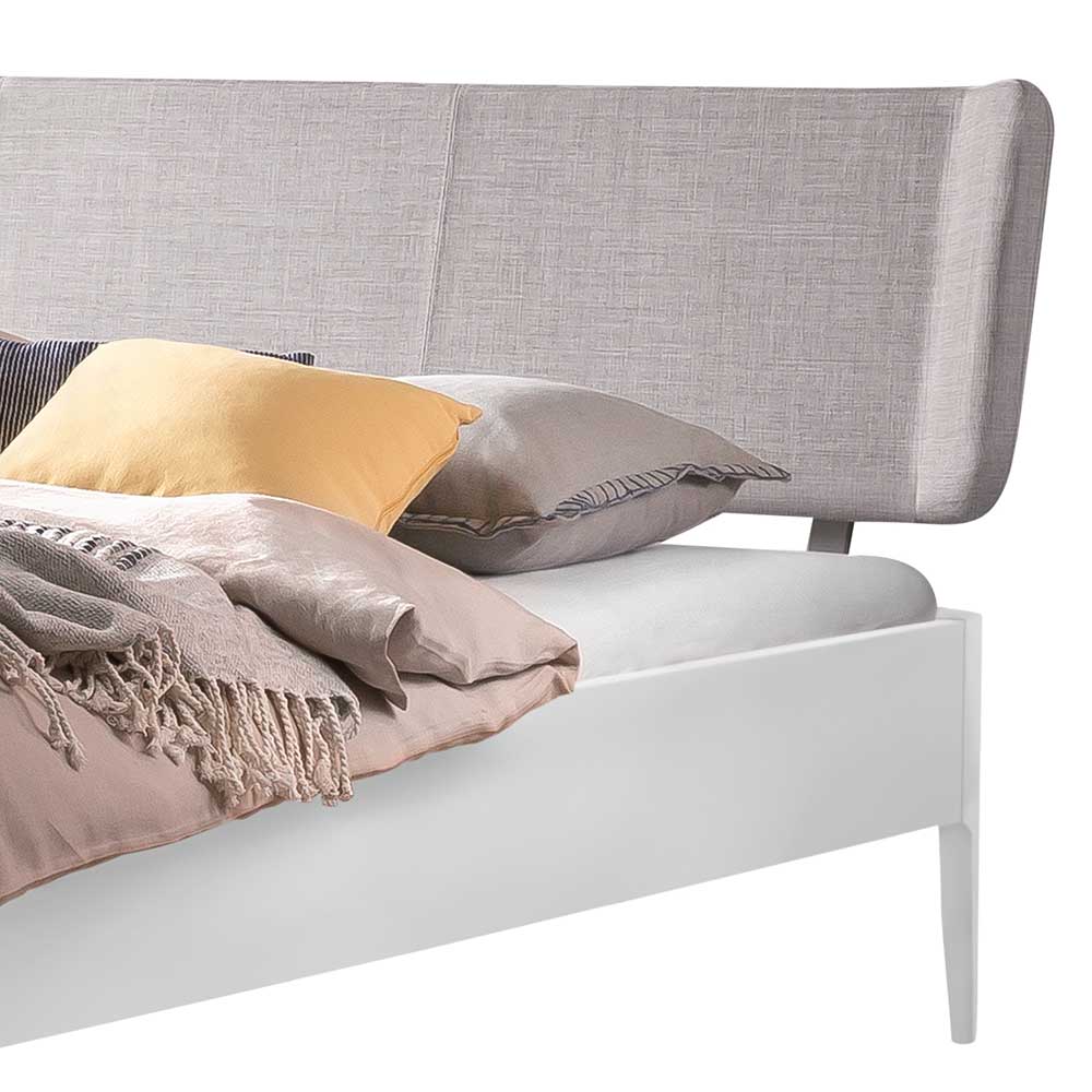 Bett aus Buchenholz in Weiß - Lyatea