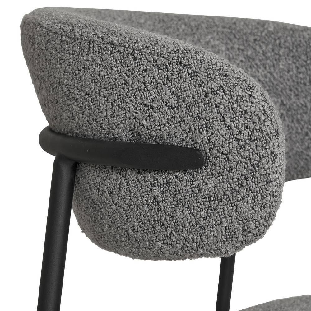 Boucle Polsterstuhl im Skandi Design - Tornado (2er Set)