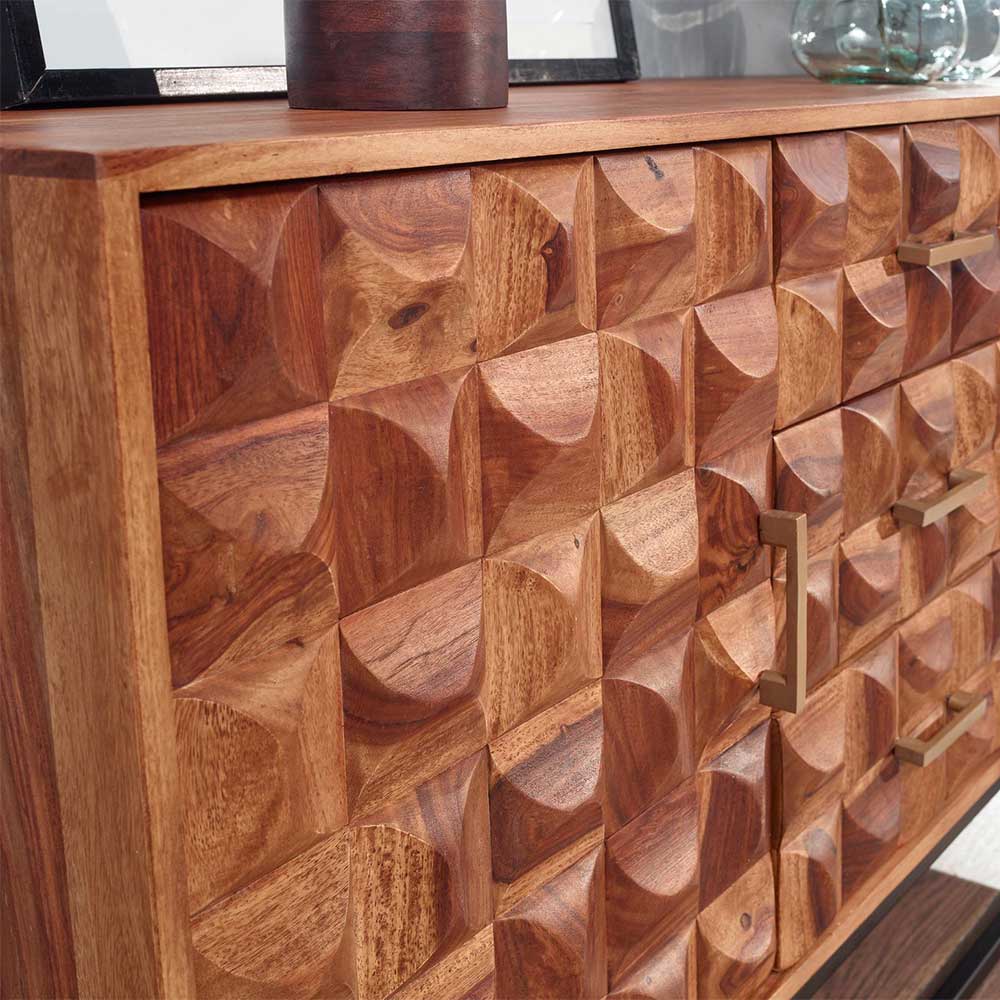 Design Holz Sideboard mit Bügelgestell - Rusty