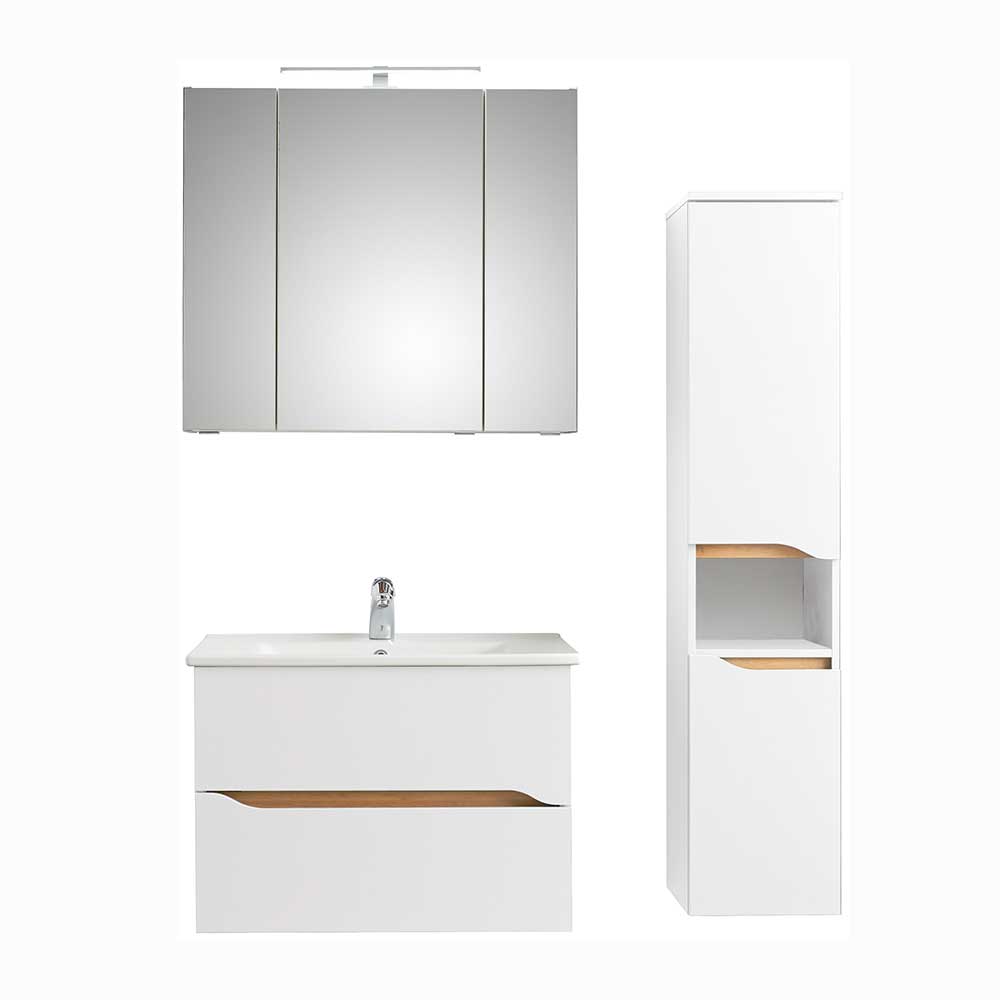 Waschplatz und Midischrank Set - Zenata (dreiteilig)