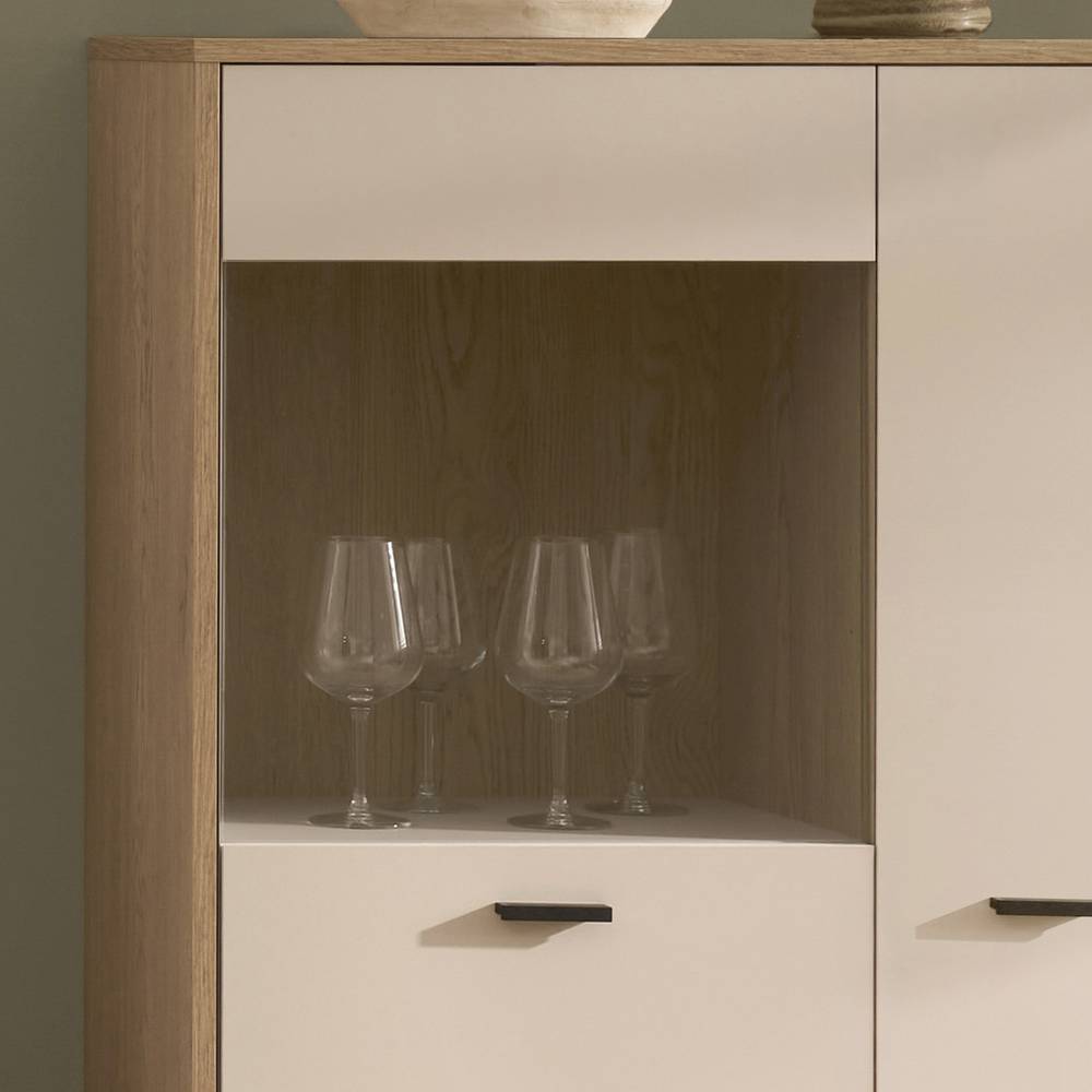 Wohnzimmer TV Anbauwand in Beige - Dasanti (vierteilig)