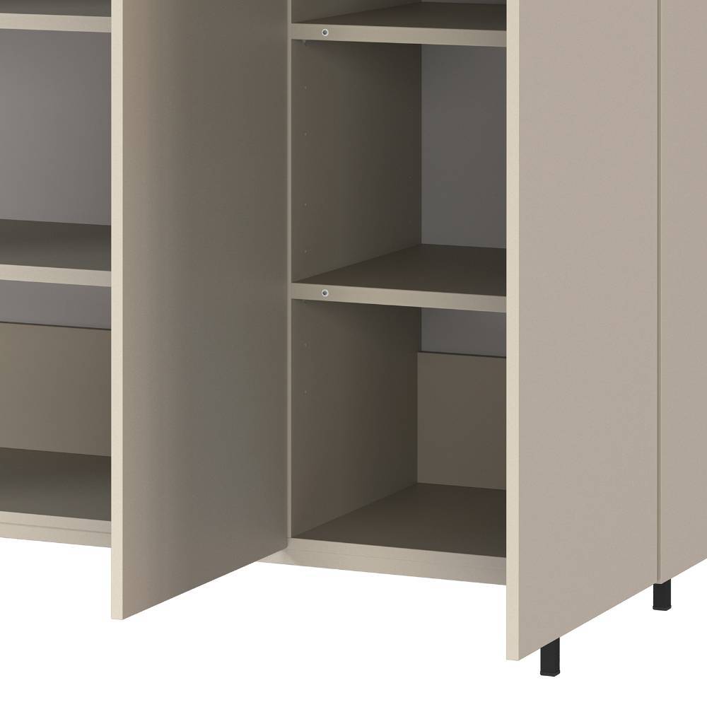 3-türiger Kleiderschrank in Grau - Suzanas