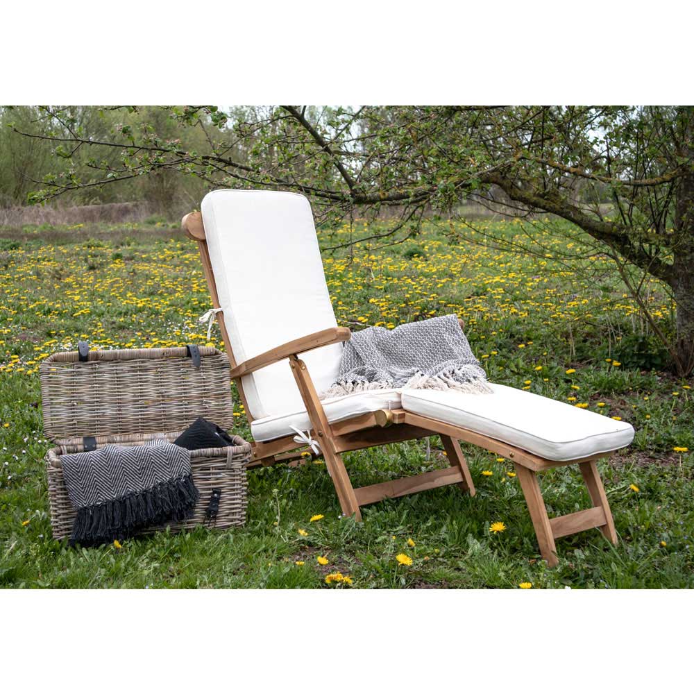 Massivholz Outdoor Deckchair aus Teak - Zavamanco