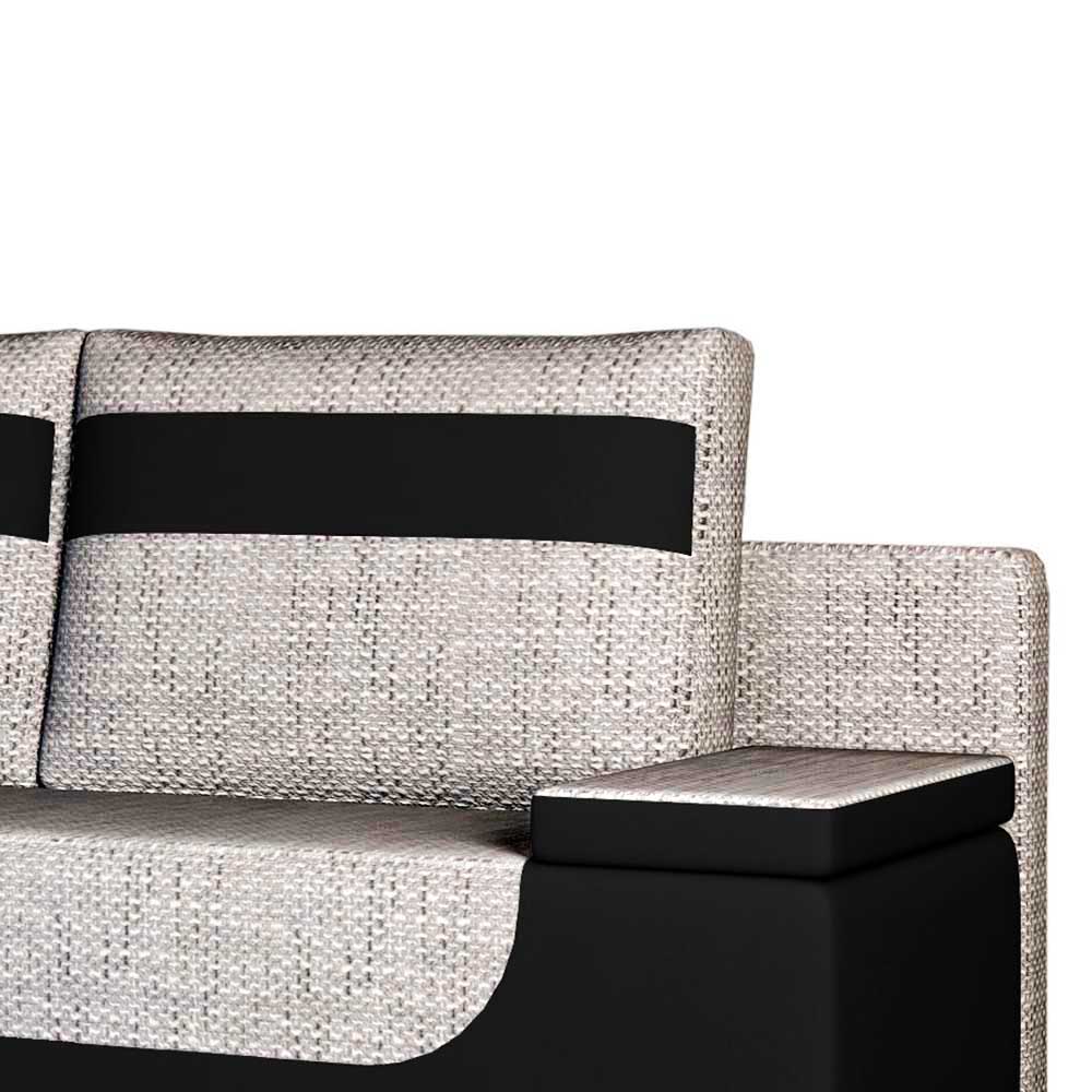 Design Klappcouch in Beigegrau und Schwarz - Tefano