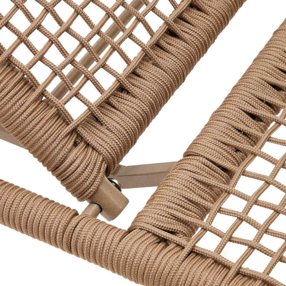 Sonnenliege aus Kordelgeflecht in Beige - Draguno