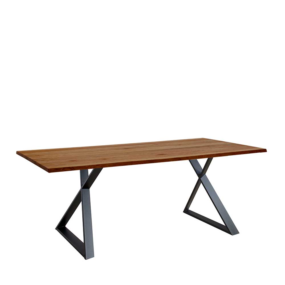 Tisch mit Naturkante braun geölt - Estata