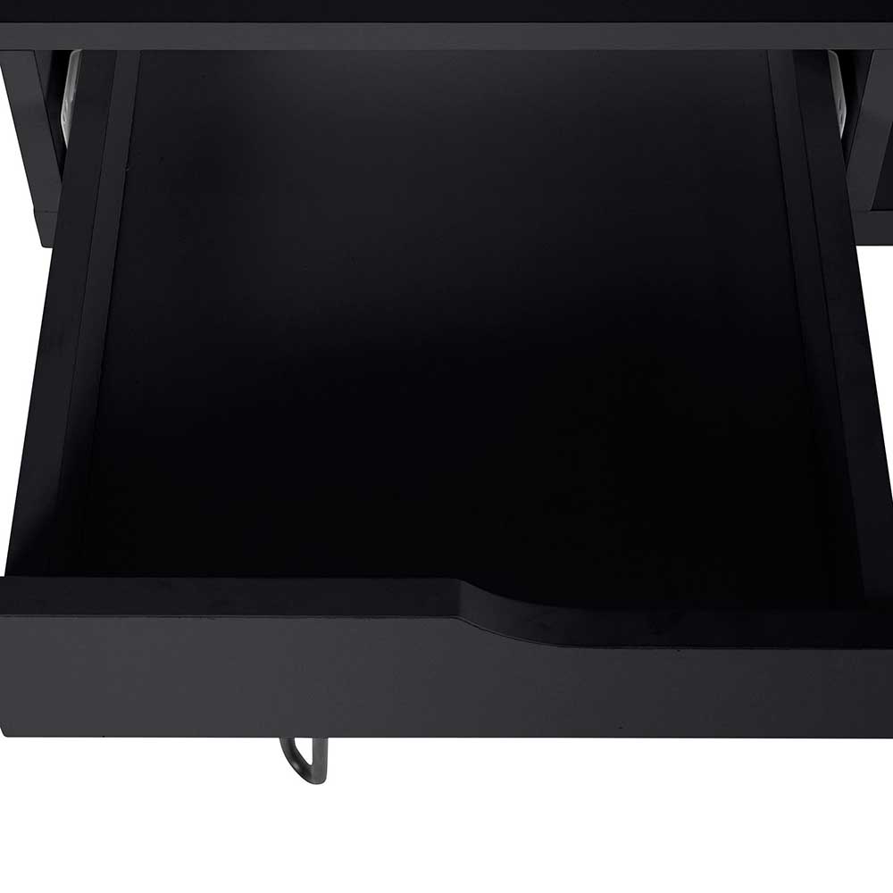 Schwarzer Schreibtisch mit Stauraum - Fortava