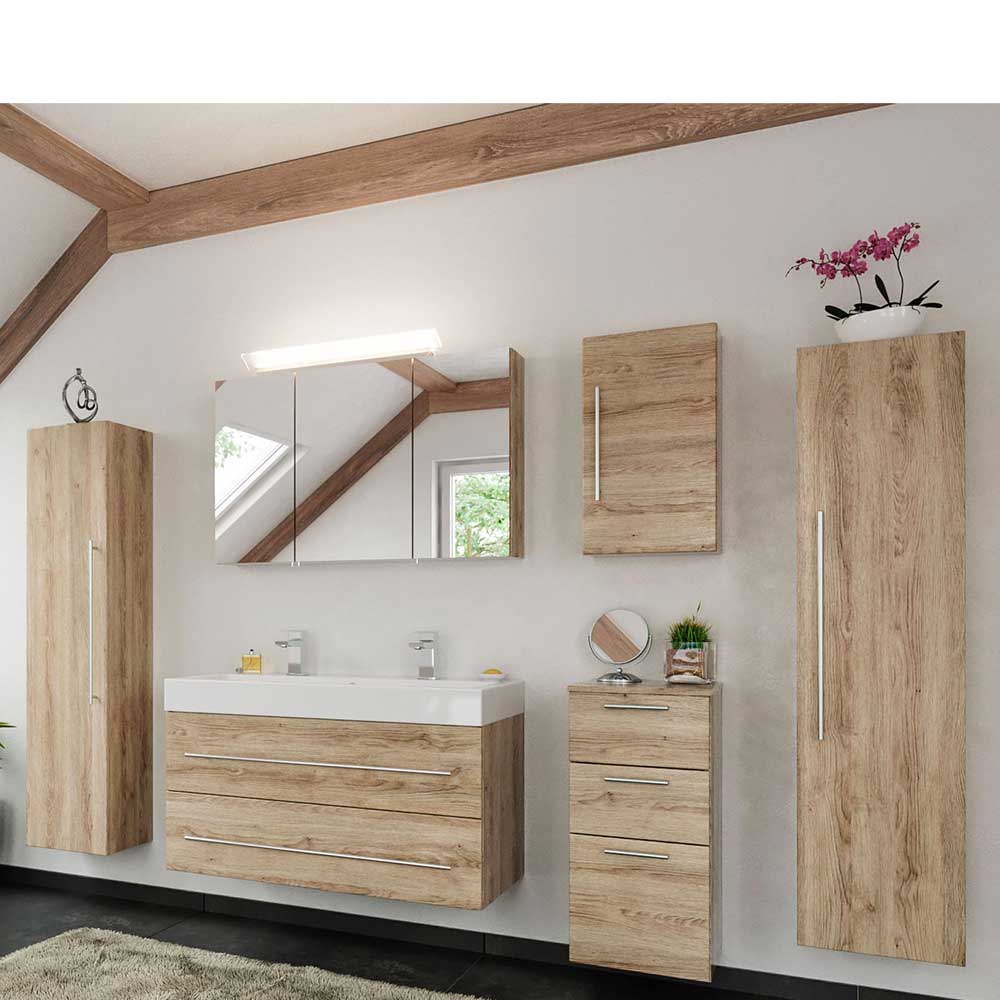 Großes Badezimmer Set in Holzoptik - Gasveca (sechsteilig)