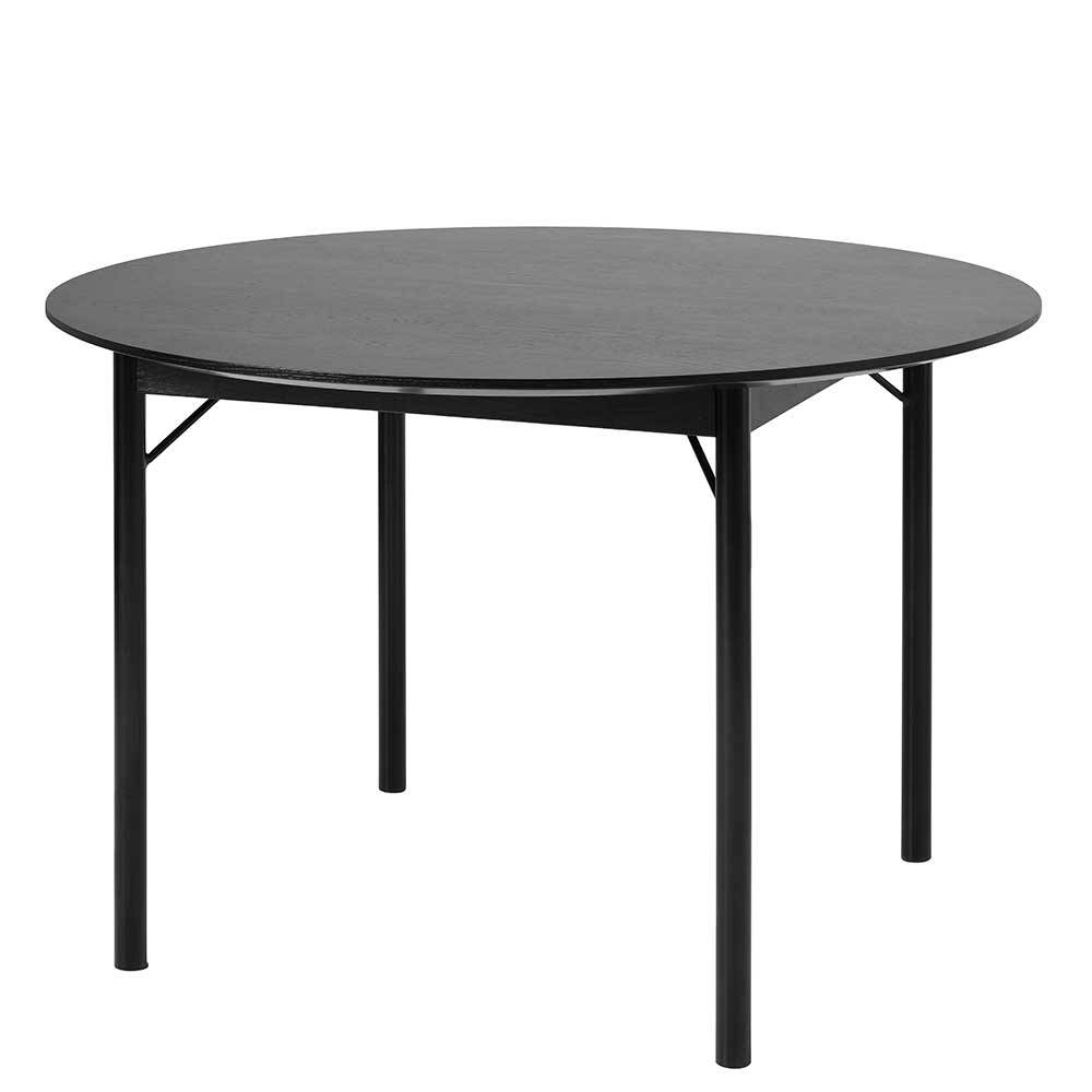 Schwarzer Tisch mit runder Platte - Rachel