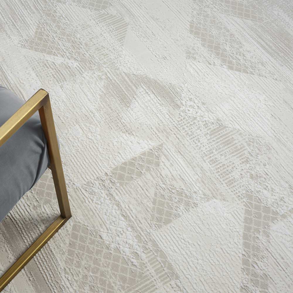 Kurzfloriger Teppich in Beige & Creme - Helsico
