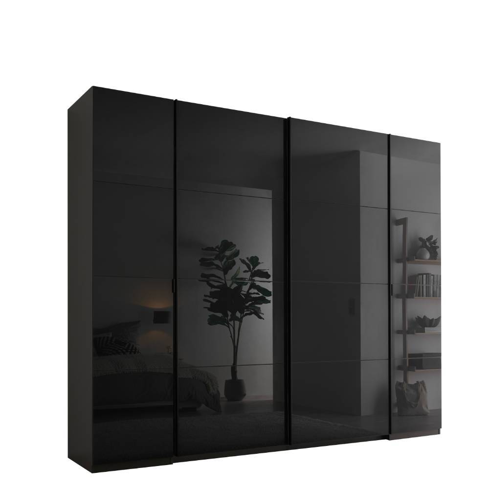 Design-Kleiderschrank in Dunkelgrau und Schwarz - Adjoma