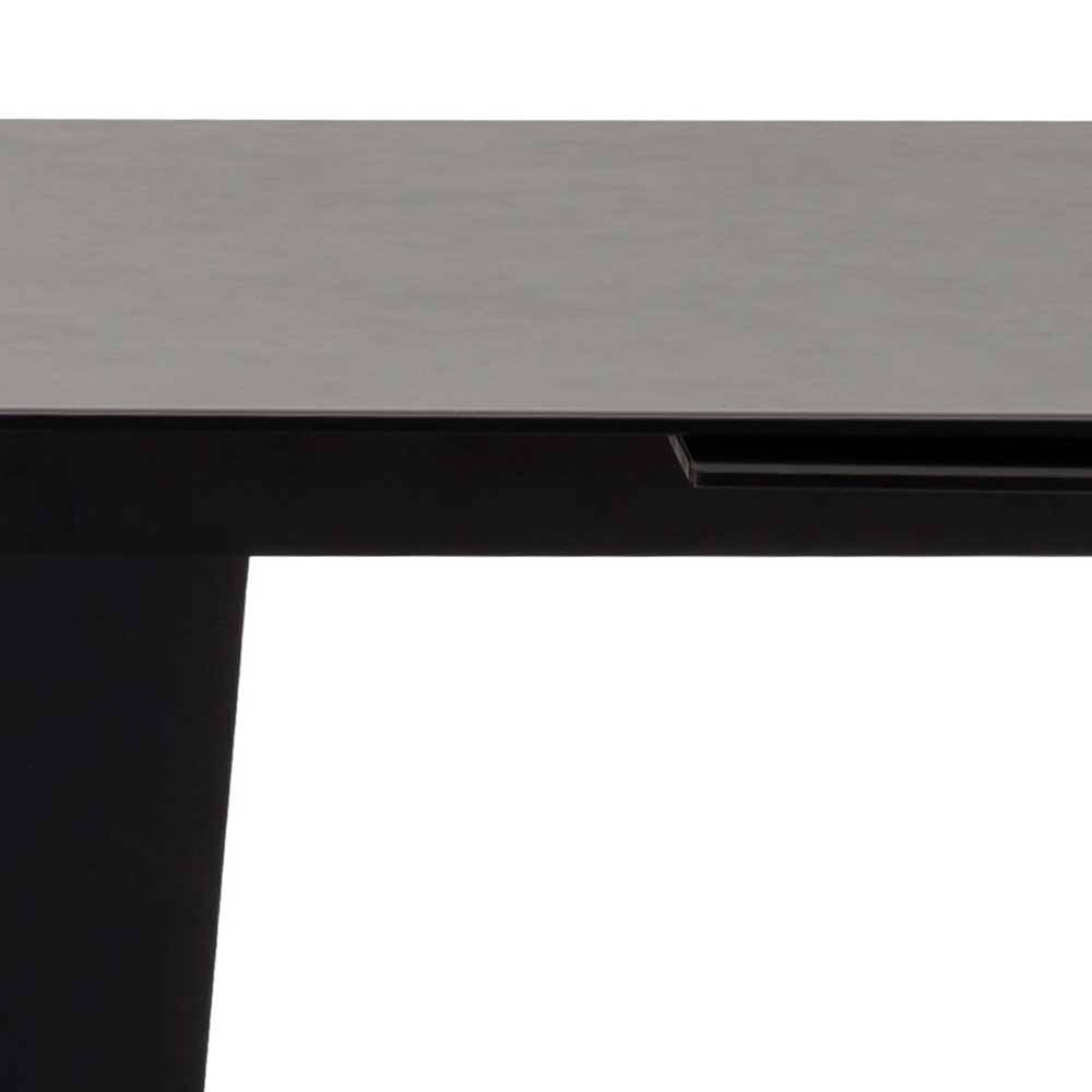 Schwarzer Säulentisch mit zwei Einlegeplatten - Circiut