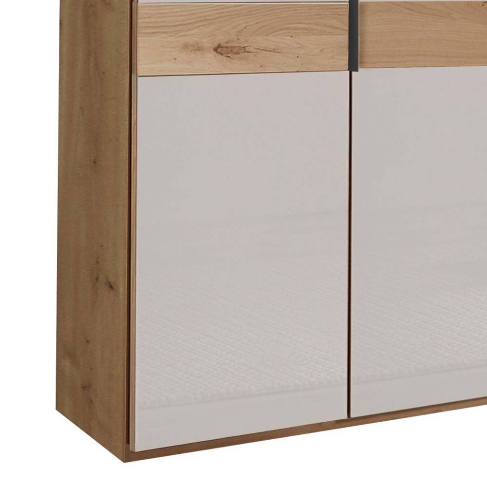 4-türiger Kleiderschrank mt weißer Glasfront - Crucav