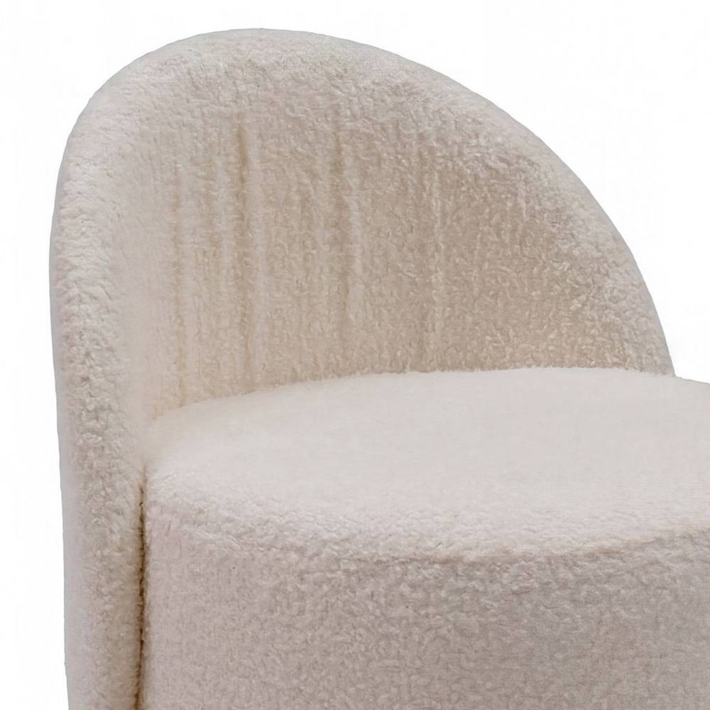 Designhocker in Cremeweiß Plüschbezug - Fanossy