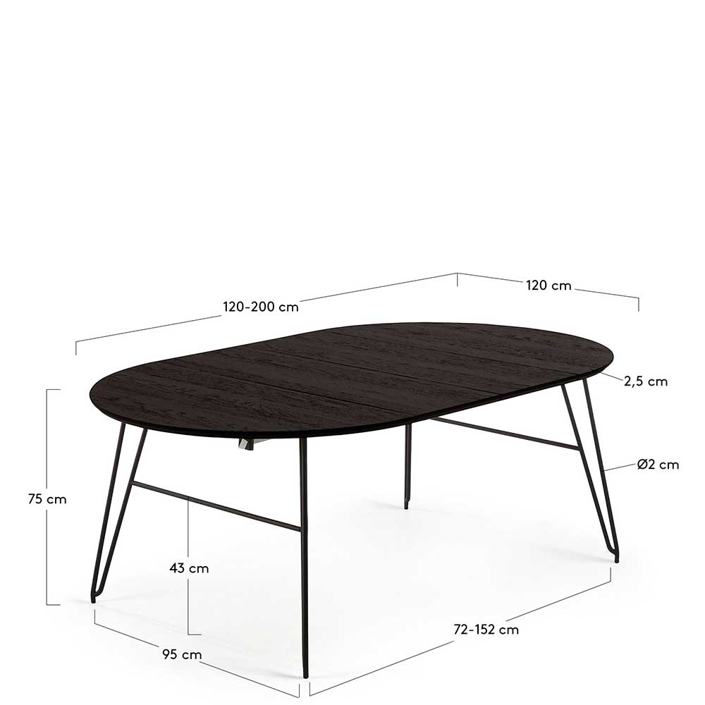 Runder Esszimmer Tisch mit Ausziehfunktion - Ivoda