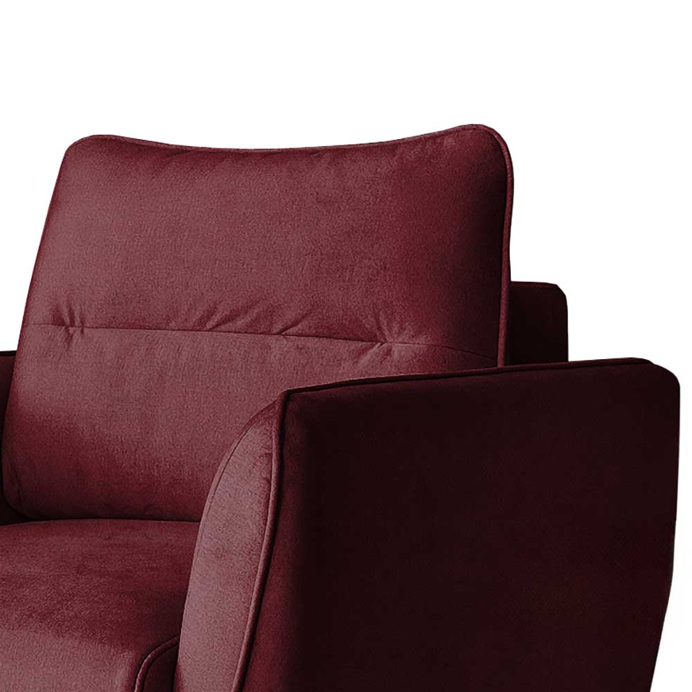 Roter Sessel in Bordeaux Samt - Yonella