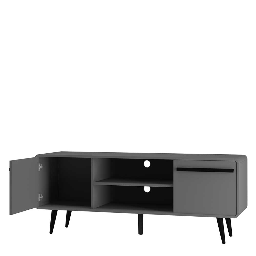 TV Kommode in Grau mit Schwarz - Pavias