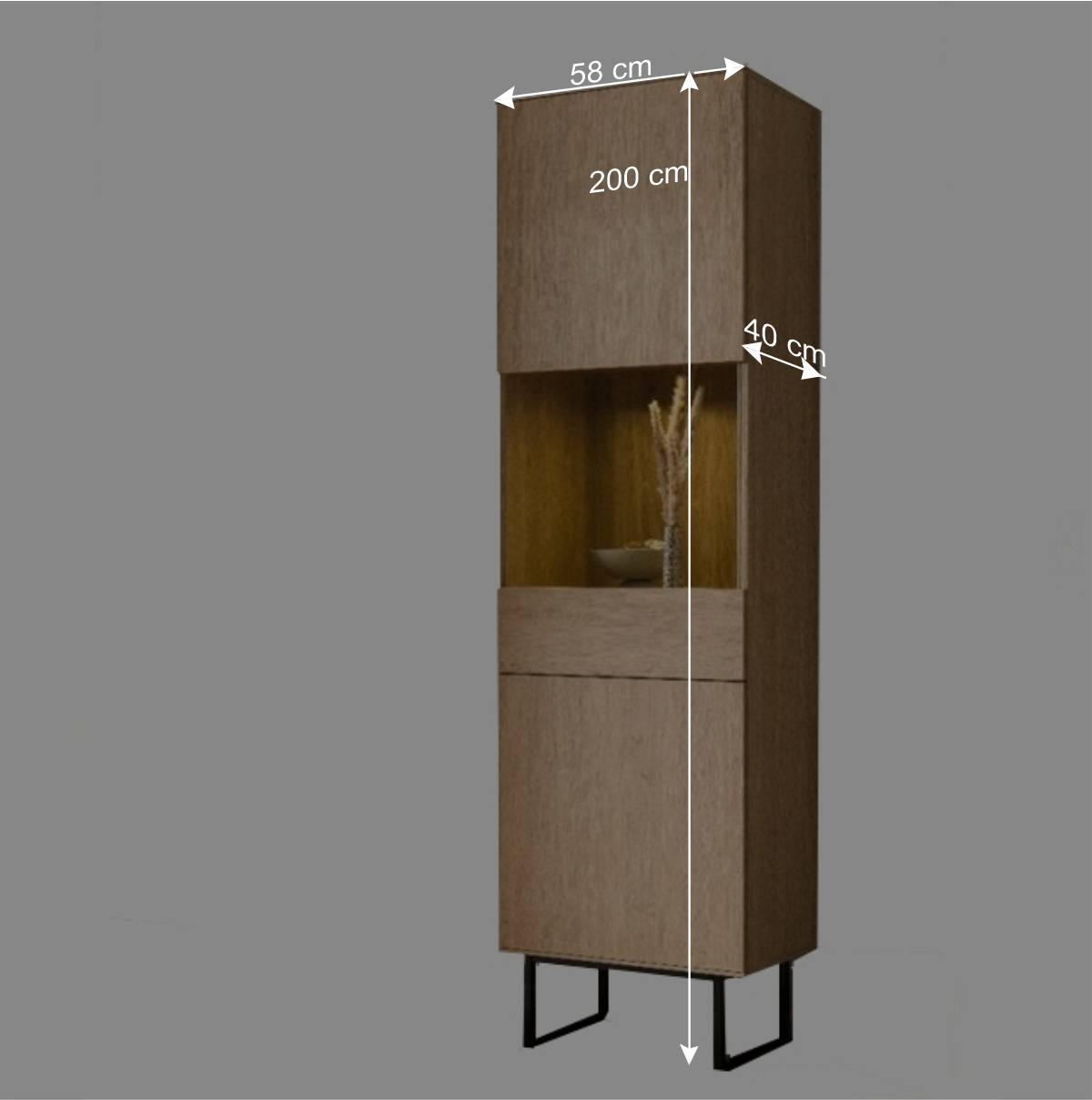 Vitrine und TV-Board Set - Jaskin (zweiteilig)