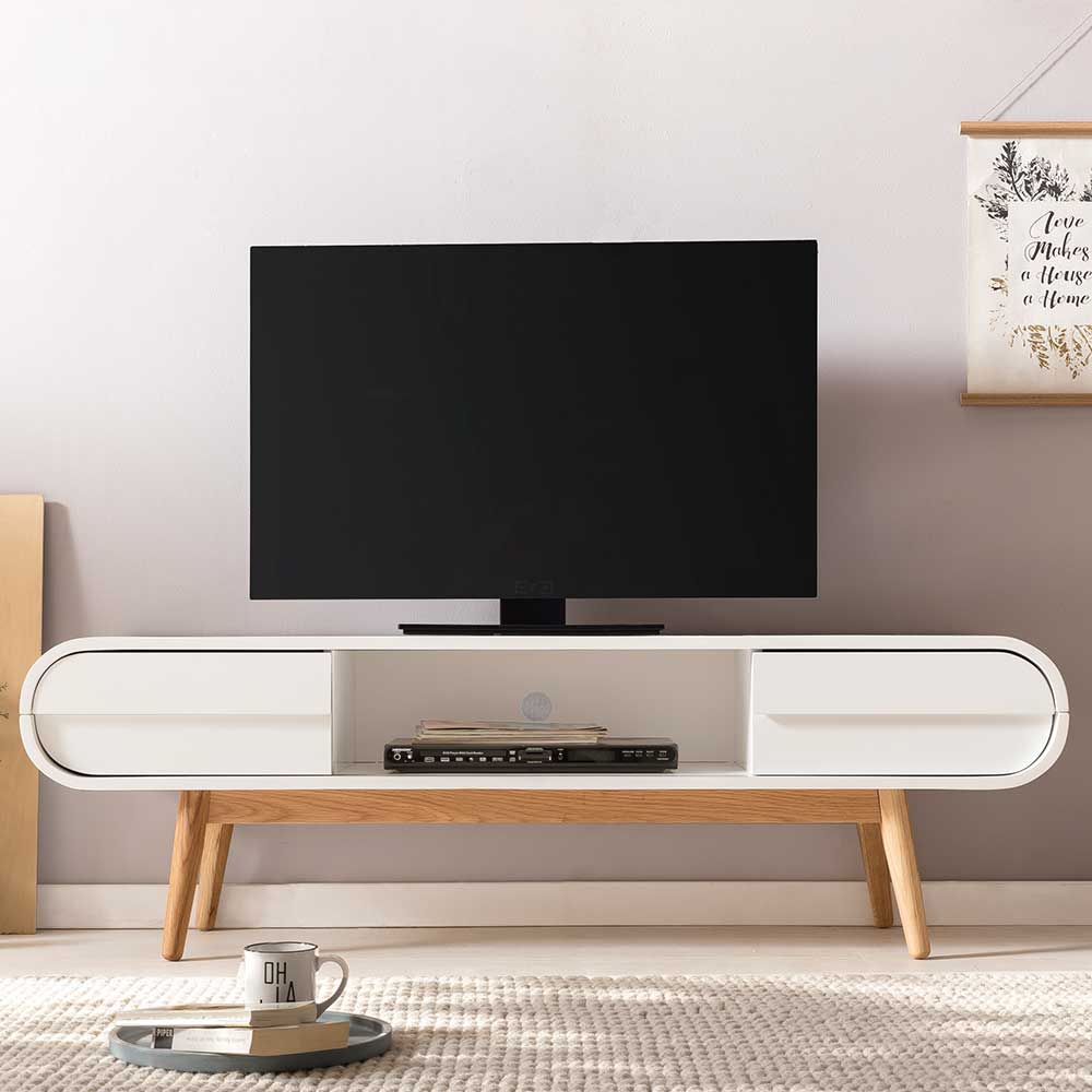 Design Lowboard für TV in Weiß - Tressi