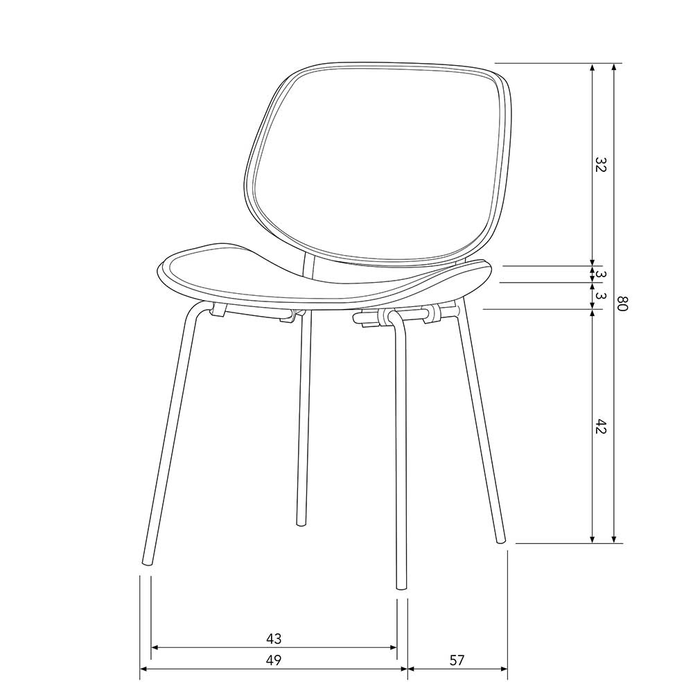 Esszimmerstühle im Retro Design - Crutina (2er Set)