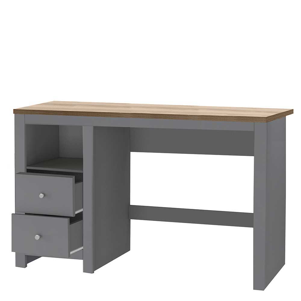Scandi Chic Schreibtisch in Grau mit Eiche - Donia