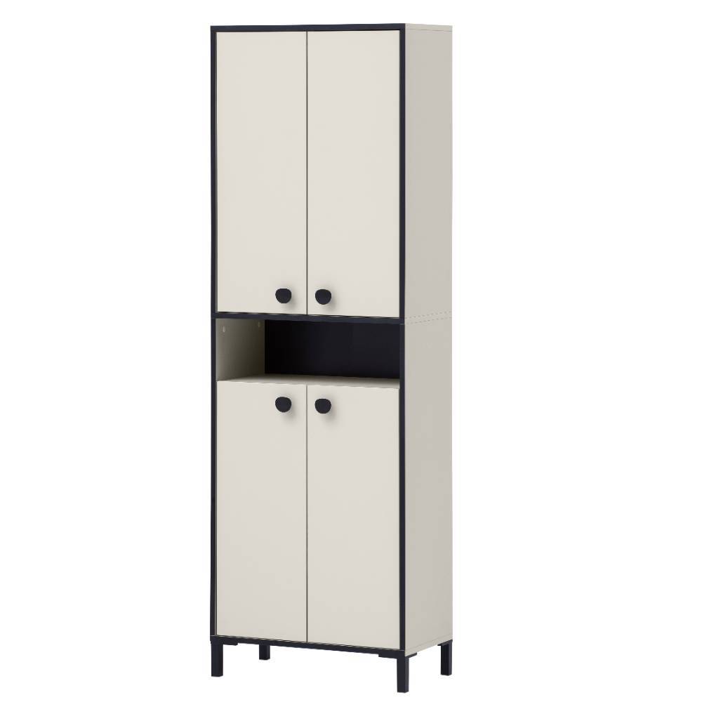 Flurschrank in Cremeweiß und Schwarz - New Orleans