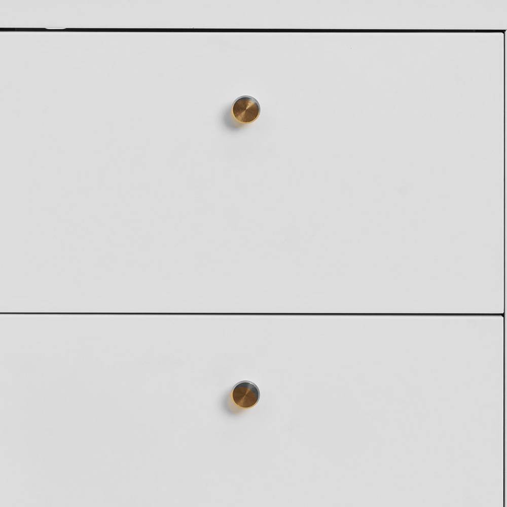 Nachtkommode in Weiß mit Gold - Lititia