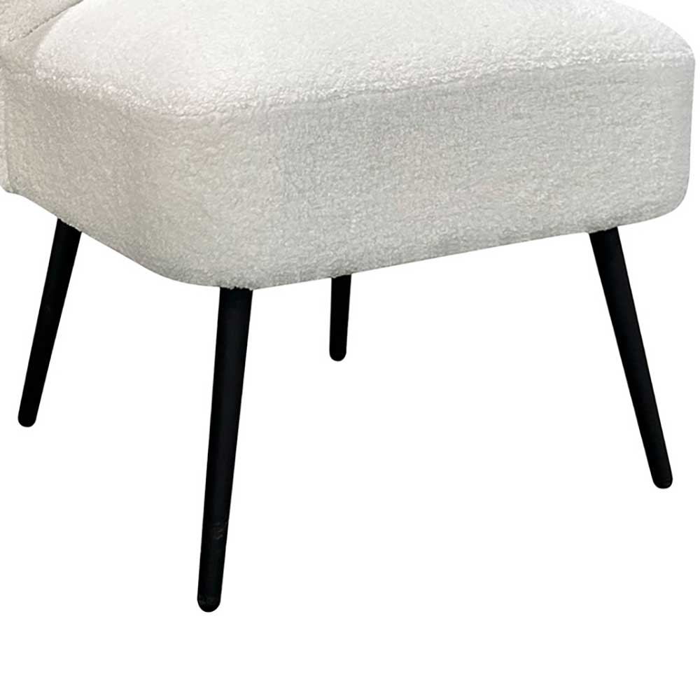 Webplüsch Sessel in Offwhite - Frenanda