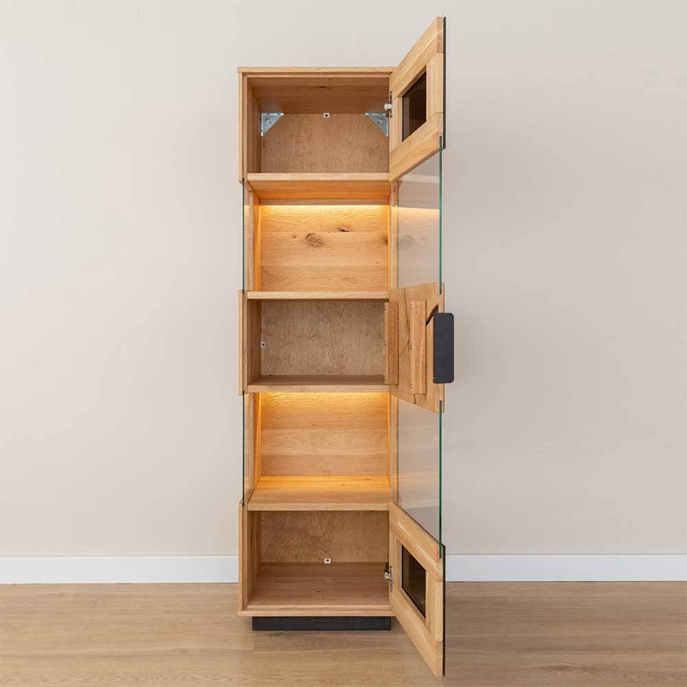 Wohnzimmerschrank aus Eiche und Glas - Masicuri