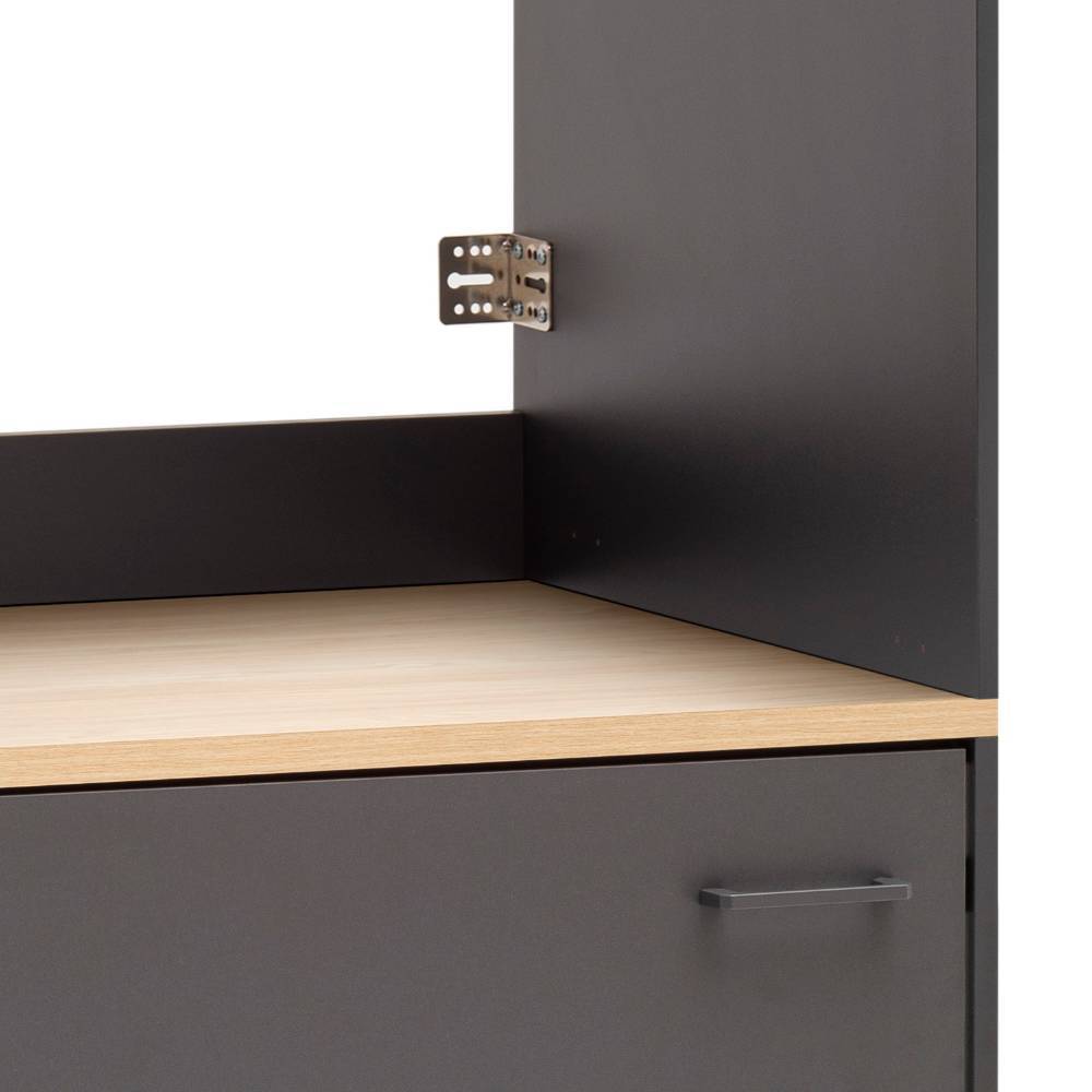 Waschmaschinenschrank in Anthrazit und Eiche Hell - Masicuri