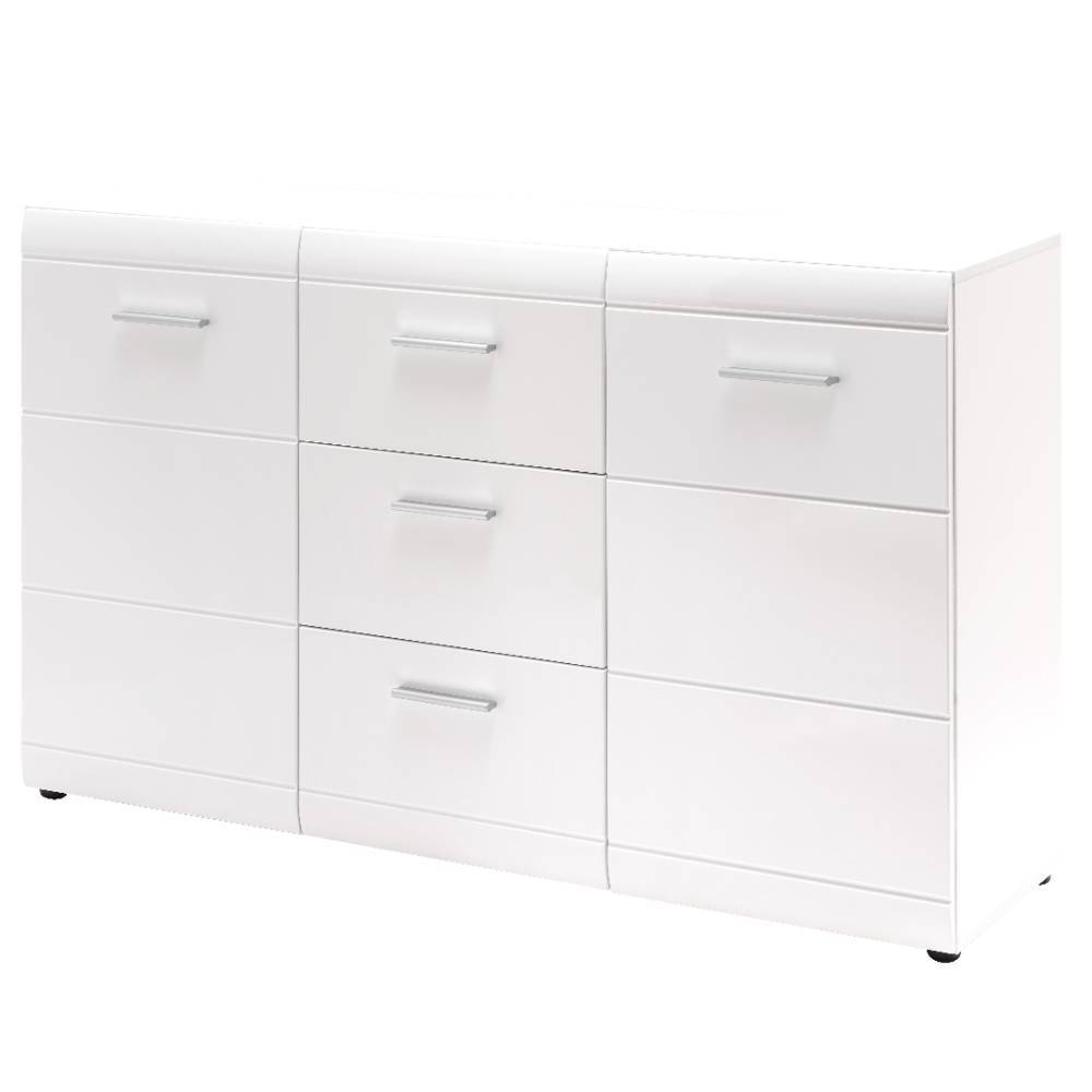 Kompaktes Sideboard in Hochglanz Weiß - Tiondon