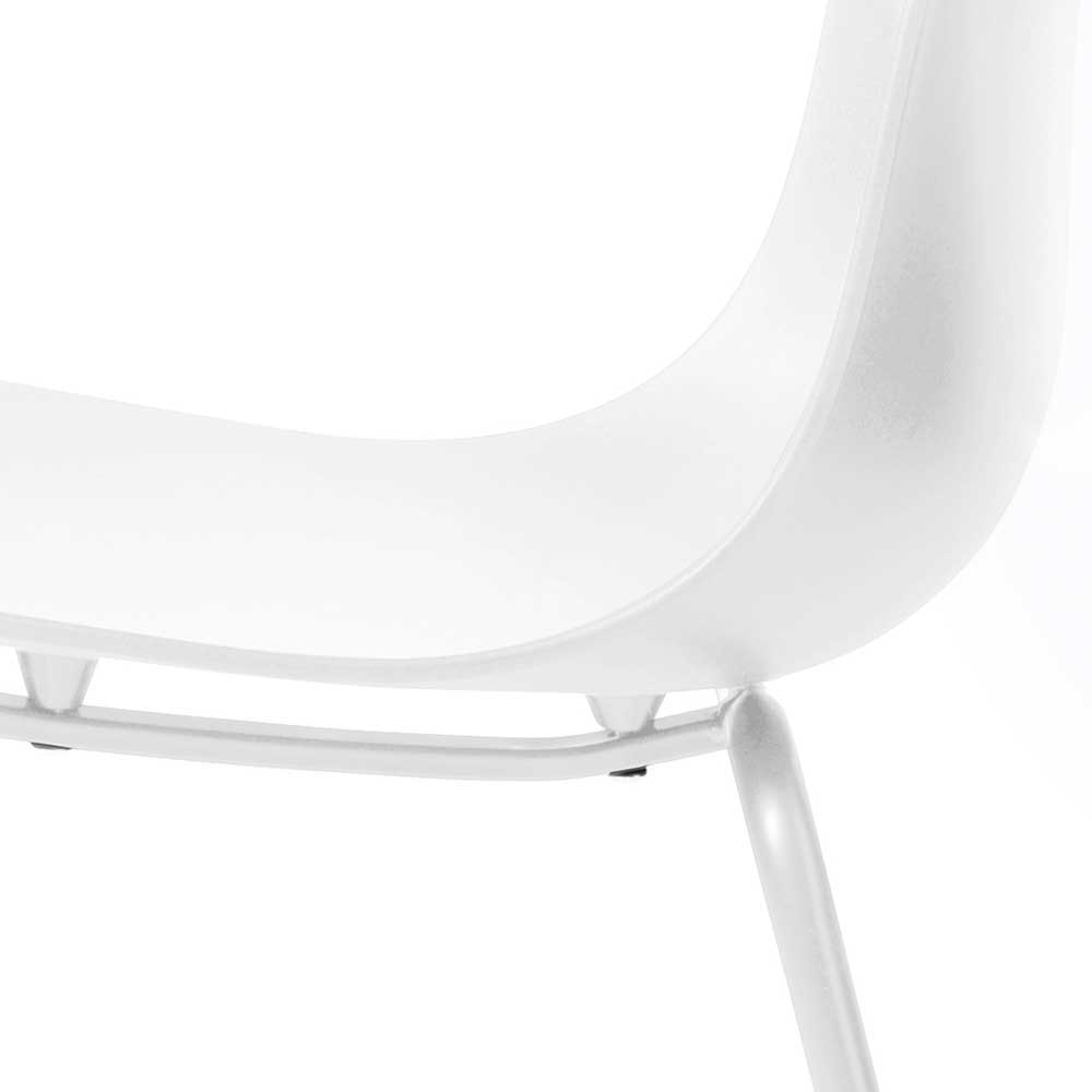 Barstuhl mit Sitzschale in Weiß - modern - Plazur (2er Set)