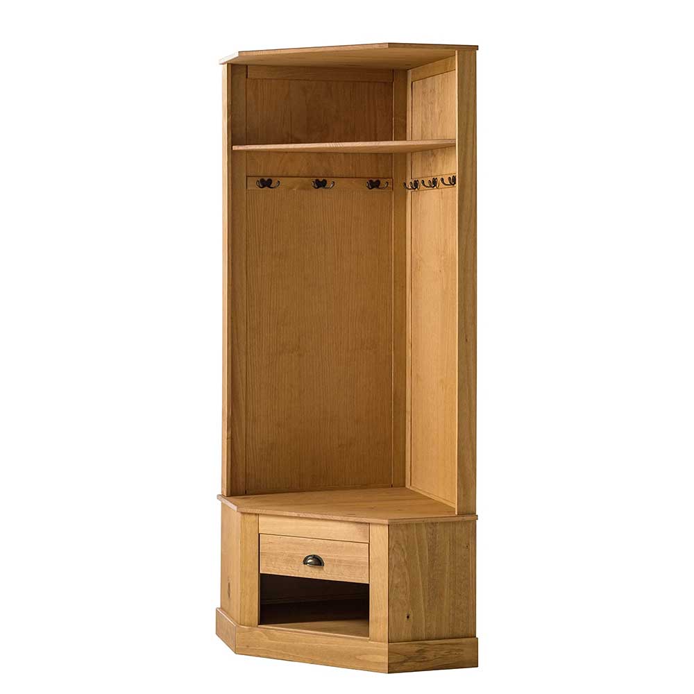 Eckgarderobe in Kiefer Natur - Kumico