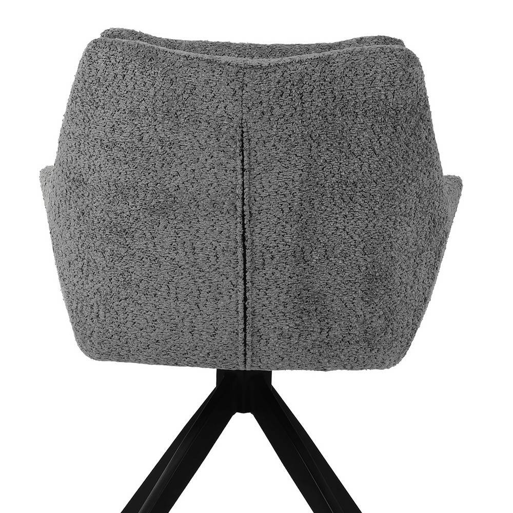 Boucle-Drehstuhl in Grau - Farubo