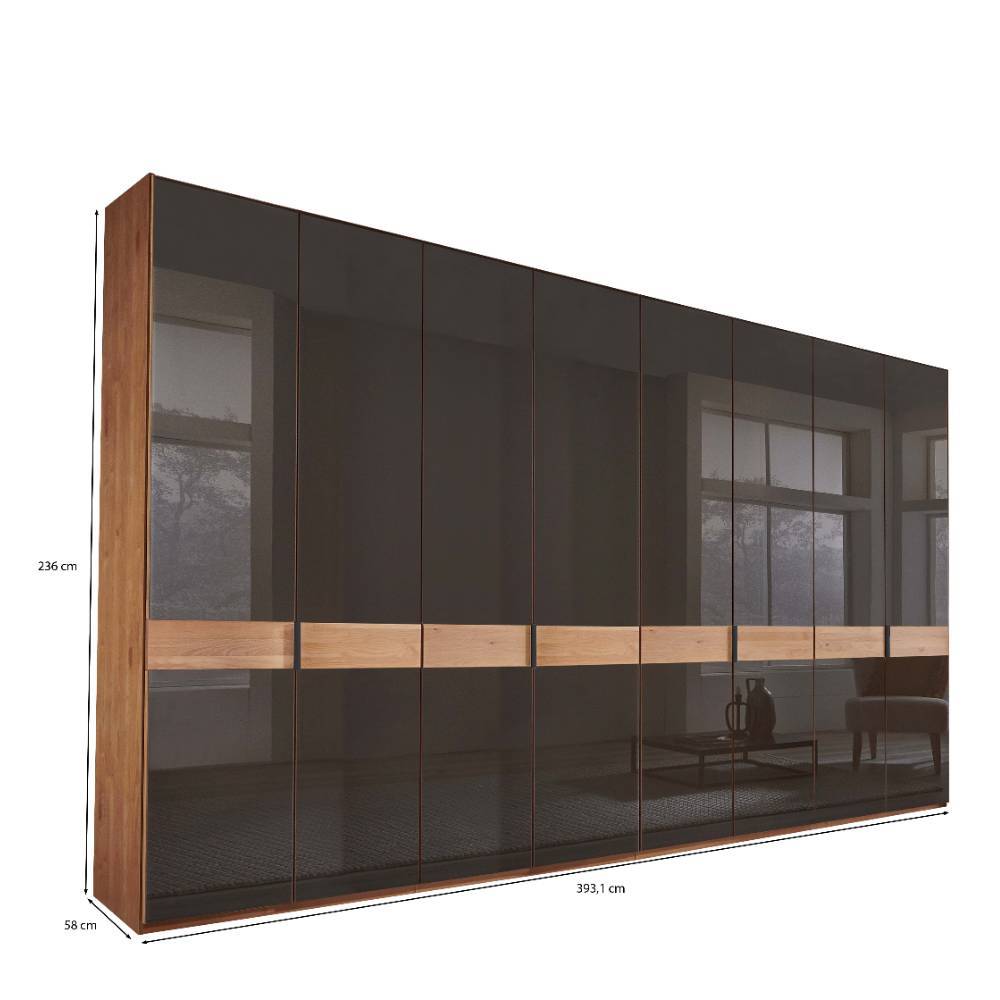 8-türiger Schlafzimmerschrank mit Glasfront - Hung