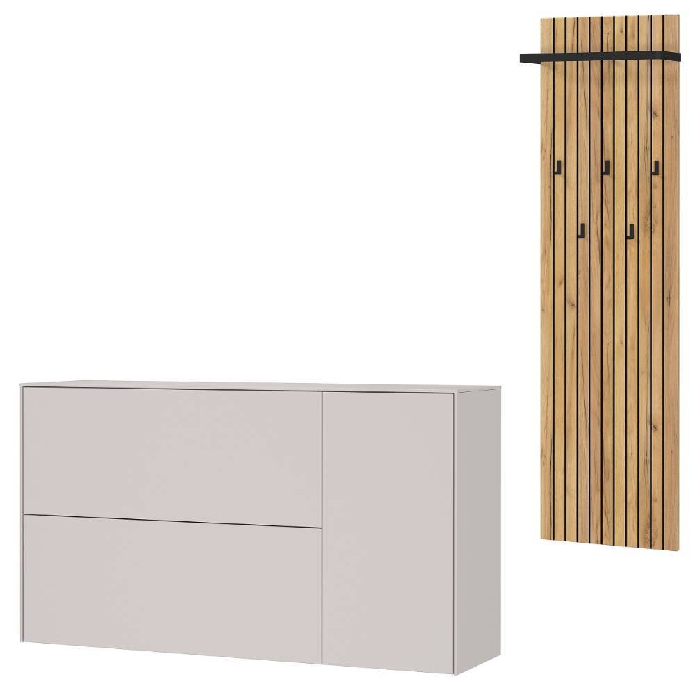 Garderobe und Schuhkommode Set - Larentina (zweiteilig)