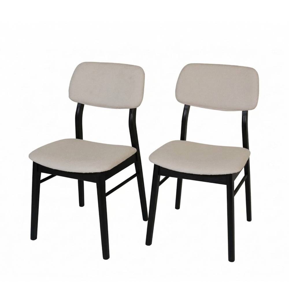 Polsterstühle in Offwhite und Schwarz - Pyra (2er Set)