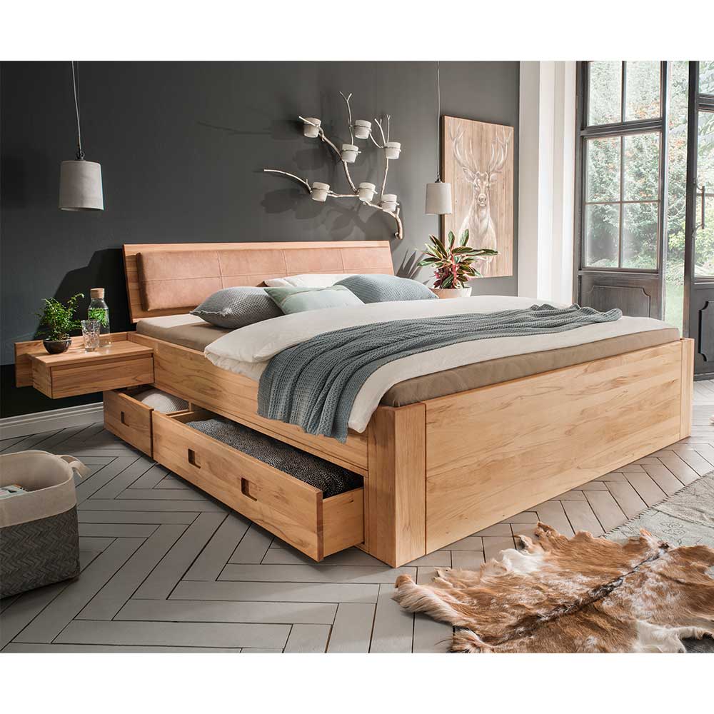 Schubkasten-Doppelbett aus Holz - Rudacia (dreiteilig)